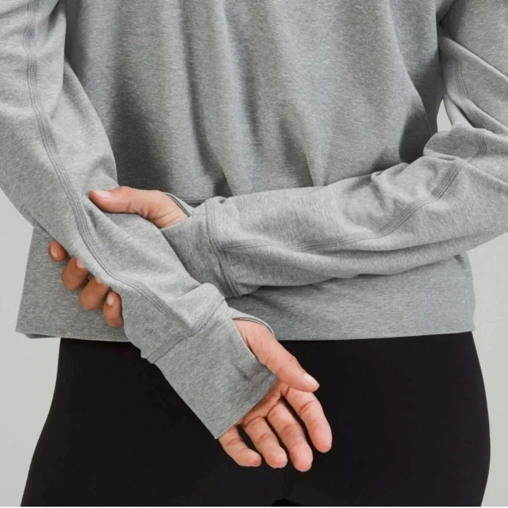 Lululemon Ready to Rulu Pullover Heathered Raceway Grey Sweatshirt Athleisure 8